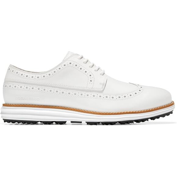 NWT Cole Haan Men's Original Grand Wingtip Oxford Golf Sneaker,Optic White-Size8 - Picture 3 of 7